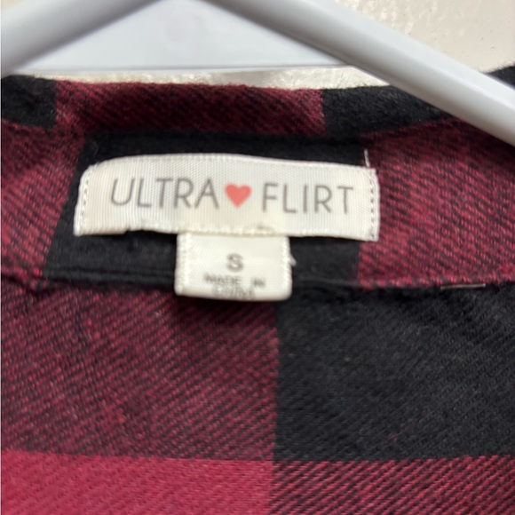 Ultra Flirt Red and Black Plaid Top - Picture 2 of 2